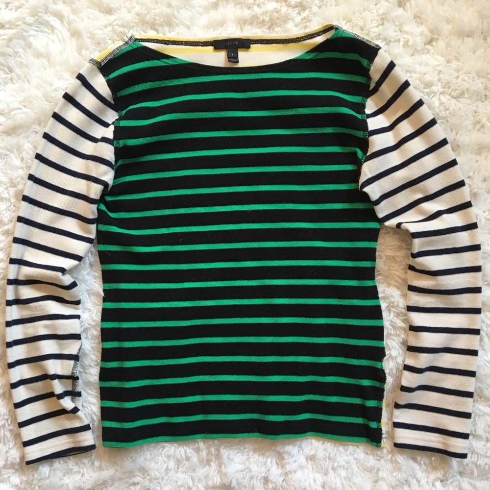 J. Crew Striped Waffle Knit Long Sleeve
